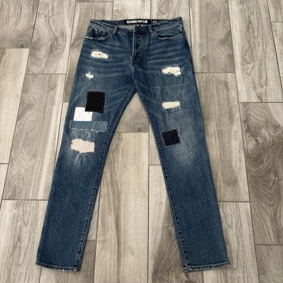 Billionaire Boys Club Blue Button Fly Men’s Spaceman Jeans Size 34/32 Unbutton - Picture 3 of 11